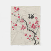 Oriental Style Sakura Cherry Blossom Art Fleece Deken (Voorkant)