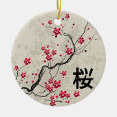Oriental Style Sakura Cherry Blossom Art Keramisch Ornament (Voorkant)