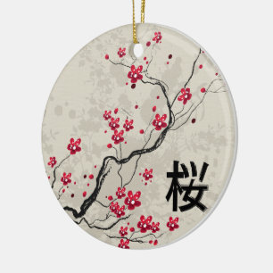 Oriental Style Sakura Cherry Blossom Art Keramisch Ornament
