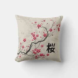 Oriental Style Sakura Cherry Blossom Art Kussen