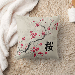 Oriental Style Sakura Cherry Blossom Art Kussen