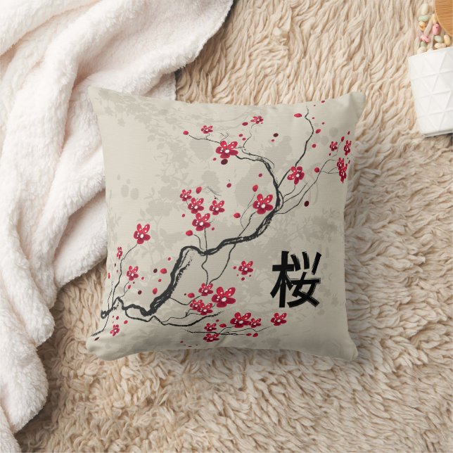Oriental Style Sakura Cherry Blossom Art Kussen (Deken)