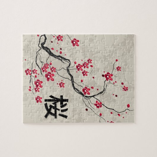 Oriental Style Sakura Cherry Blossom Art Legpuzzel (Horizontaal)