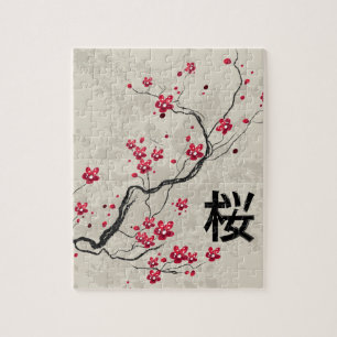 Oriental Style Sakura Cherry Blossom Art Legpuzzel