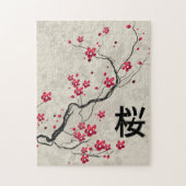 Oriental Style Sakura Cherry Blossom Art Legpuzzel (Verticaal)