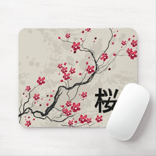 Oriental Style Sakura Cherry Blossom Art Muismat (Met muis)