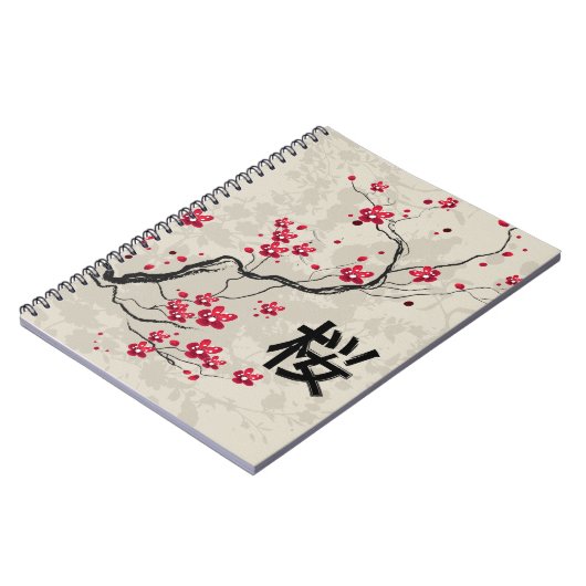 Oriental Style Sakura Cherry Blossom Art Notitieboek (Linkerzijde)