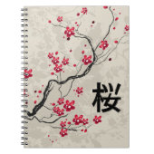 Oriental Style Sakura Cherry Blossom Art Notitieboek (Voorkant)