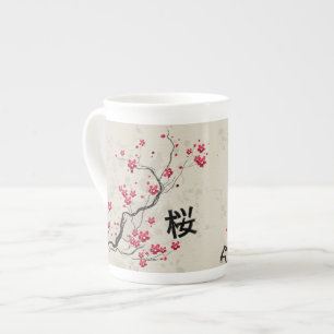 Oriental Style Sakura Cherry Blossom Art Porselein Kop