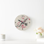 Oriental Style Sakura Cherry Blossom Art Ronde Klok (Huis)