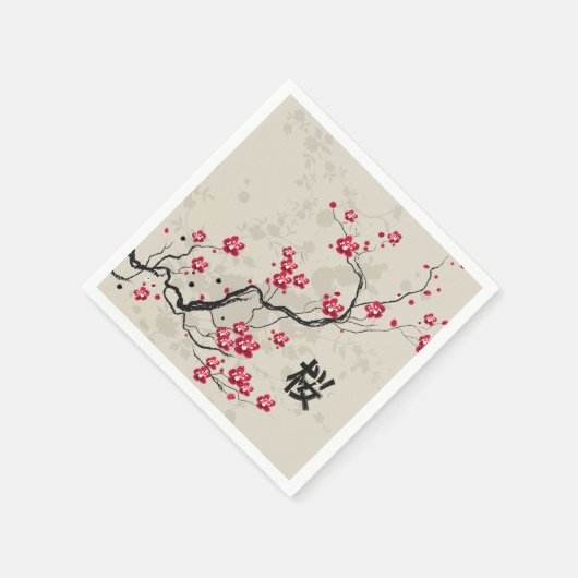 Oriental Style Sakura Cherry Blossom Art Servetten (Hoek)