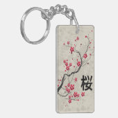 Oriental Style Sakura Cherry Blossom Art Sleutelhanger (Voorkant Links)