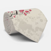 Oriental Style Sakura Cherry Blossom Art Stropdas (Opgerold)