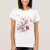 Oriental Style Sakura Cherry Blossom Art T-shirt (Voorkant)