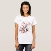 Oriental Style Sakura Cherry Blossom Art T-shirt (Voorkant volledig)