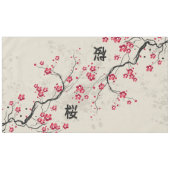 Oriental Style Sakura Cherry Blossom Art Tafelkleed (Voorkant (Horizontaal))