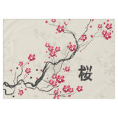Oriental Style Sakura Cherry Blossom Art Tafelkleed (Voorkant (Horizontaal))