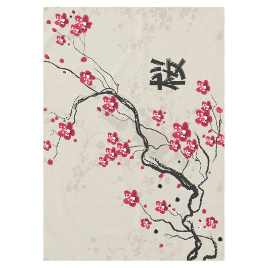 Oriental Style Sakura Cherry Blossom Art Tafelkleed (Voorkant)
