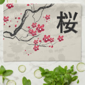 Oriental Style Sakura Cherry Blossom Art Theedoek (Gevouwen)
