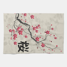 Oriental Style Sakura Cherry Blossom Art Theedoek