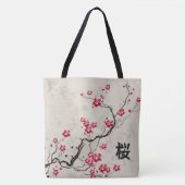 Oriental Style Sakura Cherry Blossom Art Tote Bag (Voorkant)