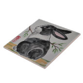 Oriental Style TUZI Dutch Rabbit 6-inch Tile Trive Tegeltje (Zijkant)