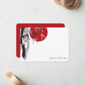 Oriental Sunrise Bamboo Garden Weddenschap Bedankt Notitiekaartje (Voorkant / Achterkant in situ)