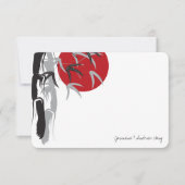 Oriental Sunrise Bamboo Garden Weddenschap Bedankt Notitiekaartje (Voorkant)