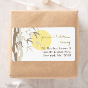 Oriental Sunrise Bamboo Garden Zen Wedding Labels