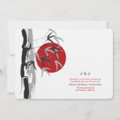 Oriental Sunrise Zen Bamboo Garden Asian Wedding Kaart (Achterkant)