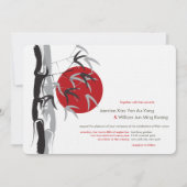 Oriental Sunrise Zen Bamboo Garden Asian Wedding Kaart (Voorkant)