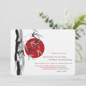 Oriental Sunrise Zen Bamboo Garden Asian Wedding Kaart (Staand voorkant)