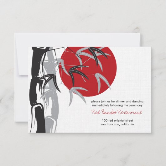 Oriental Sunrise Zen Bamboo Garden Asian Wedding Kaart (Voorkant)