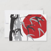 Oriental Sunrise Zen Bamboo Garden Asian Wedding Kaart (Achterkant)