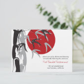 Oriental Sunrise Zen Bamboo Garden Asian Wedding Kaart (Staand voorkant)