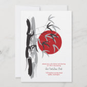 Oriental Sunrise Zen Bamboo Garden Asian Wedding Kaart (Achterkant)
