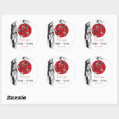 Oriental Sunrise Zen Bamboo Garden Asian Wedding Ronde Sticker (Vel)