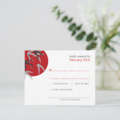 Oriental Sunrise Zen Bamboo Garden Asian Wedding RSVP Kaartje (Staand voorkant)