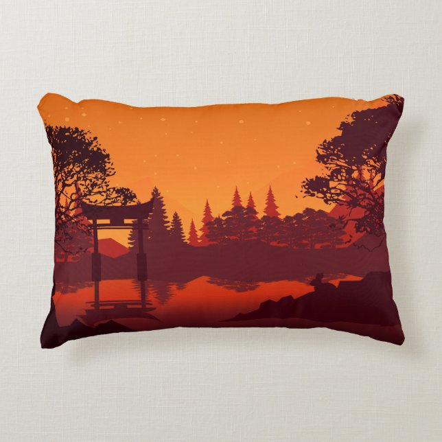 Oriental Sunset Accent Pillow Kussen (Voorkant)