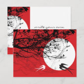 Oriental Swallows in Moonlight Briefkaart (Voorkant / Achterkant)