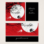 Oriental Swallows in Moonlight Mod Wedding Party Visitekaartjes (Voorkant /achterkant)