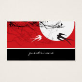 Oriental Swallows in Moonlight Mod Wedding Party Visitekaartjes (Achterkant)