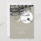 Oriental Swallows Moonlight Asian Wedding Invite Kaart (Achterkant)