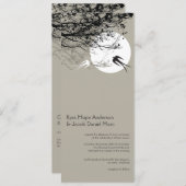 Oriental Swallows Moonlight Asian Wedding Invite Kaart (Voorkant / Achterkant)