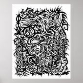 Oriental Tribal Tattoo Design Poster (Voorkant)