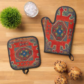 Oriental Turkey Carpet Rug Ovenwant & Pannenlap Set (Top down)