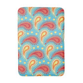 Oriental Turquoise Oranje Persian Paisley Pattern Badmat (Voorkant Verticaal)