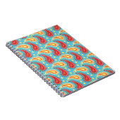 Oriental Turquoise Oranje Persian Paisley Pattern Notitieboek (Rechterzijde)