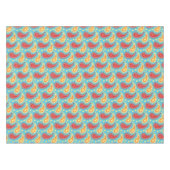 Oriental Turquoise Oranje Persian Paisley Pattern Tafelkleed (Voorkant (Horizontaal))