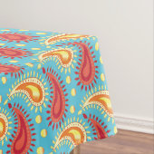 Oriental Turquoise Oranje Persian Paisley Pattern Tafelkleed (Voorbeeld)